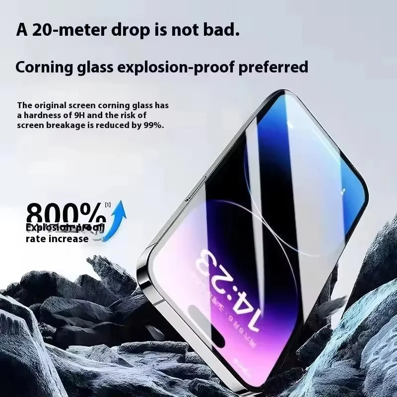1-3Pcs 360 Privacy Tempered Glass For iPhone 18 Pro 17 16 15 14 13 Pro Max Glass Film iPhone 14 Plus Anti-spy Screen Protector view 2