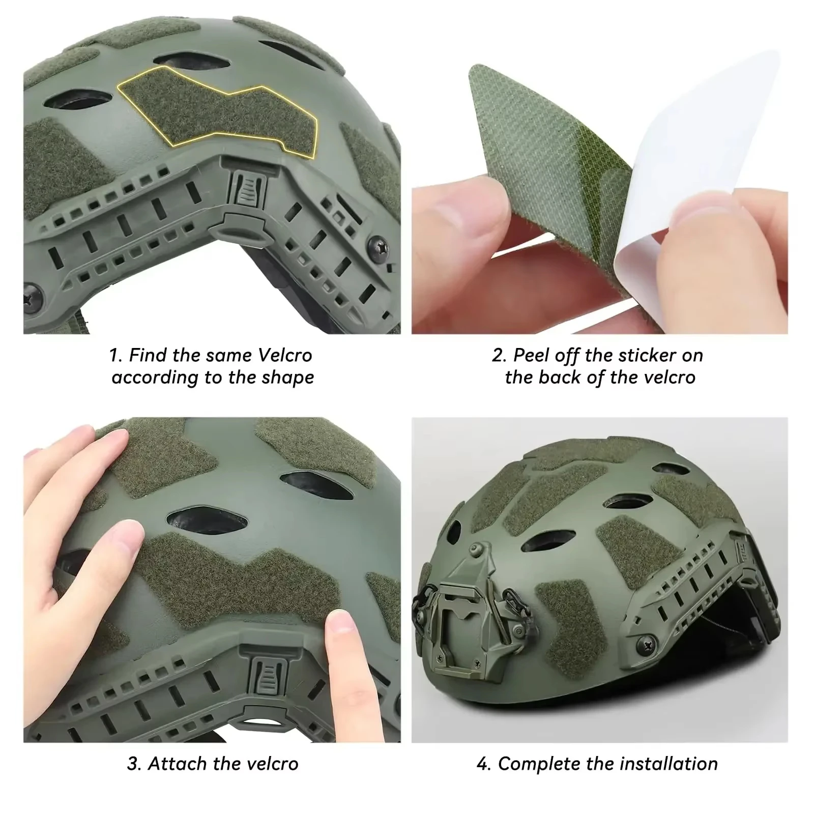 Tactical FAST Helmet Velcro 11Pcs/set Hook and Loop Super High Cut Velcros Magic Sticker Universal Tape Helmet Stickers
