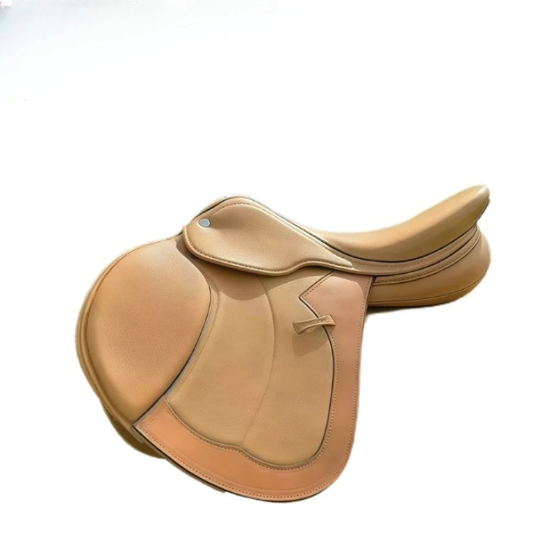 

Outdoor Double Fit Yellow Barrier Saddle Full Set of Accessories British Racecourse Equestrian Saddle Training