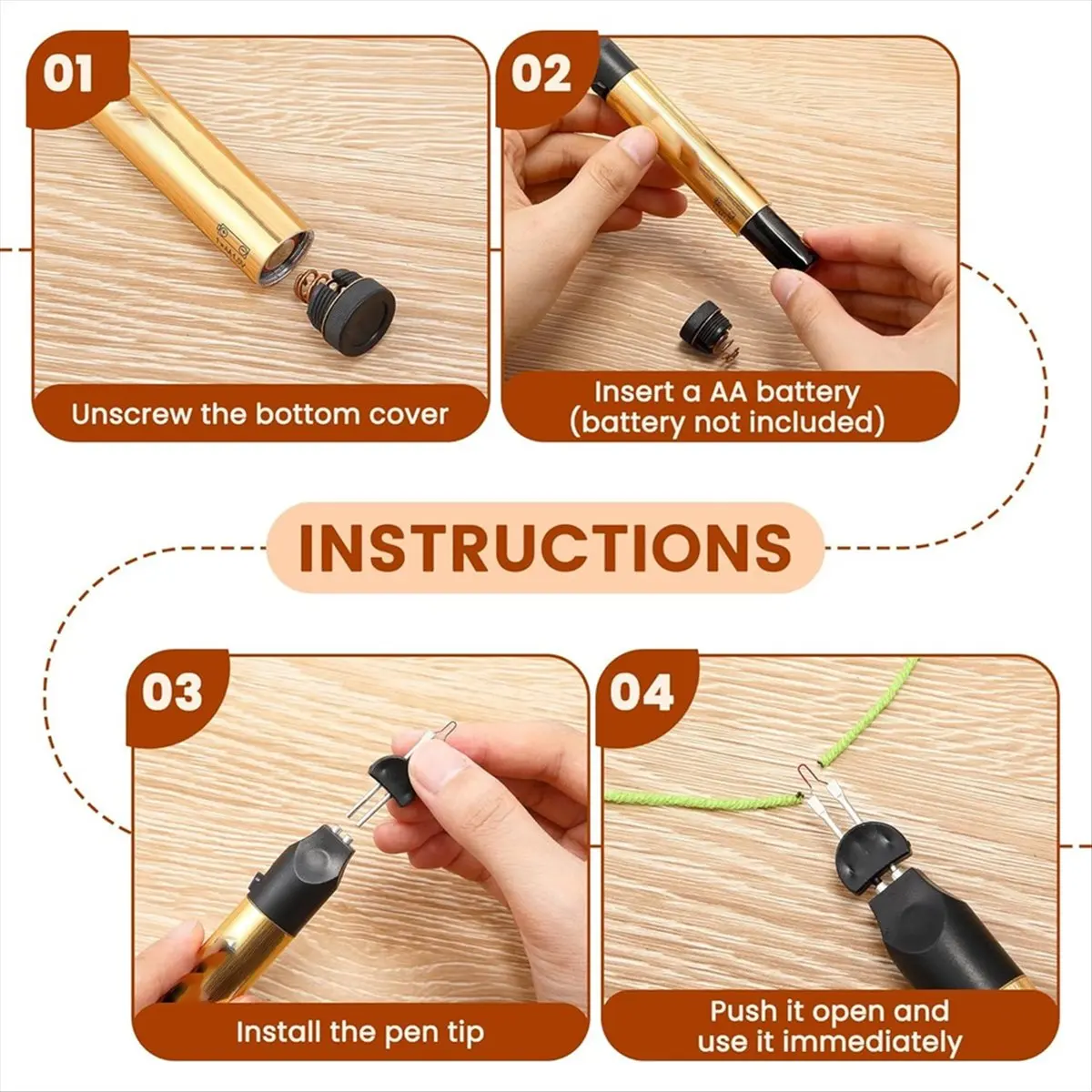 A56K Beading Cords Burner with 2PCS Tips, Thread Burner, Cautery Pen for Jewelry Making,for Leather Craft Stringing Projects