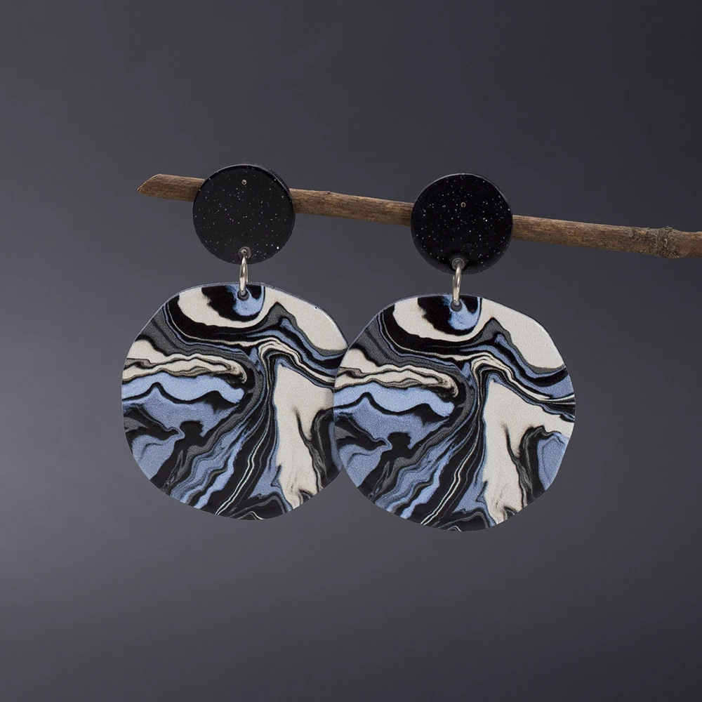 Koreanischen Stil Abstrakte Temperament Farbe Passenden Unregelmäßigen Runde Acryl Ohrringe Für Frauen Retro Persönlichkeit Mädchen Schmuck