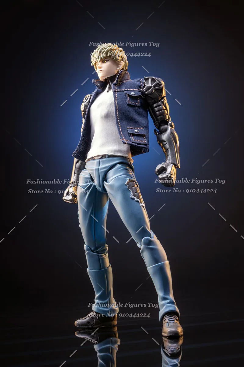 1/12 الرجال الجندي أنيمي دمية جينوس المئزر الوردي سترة الدنيم مجموعة ملابس ملحقة لجسم نموذج مجسم مقاس 6 بوصة #2