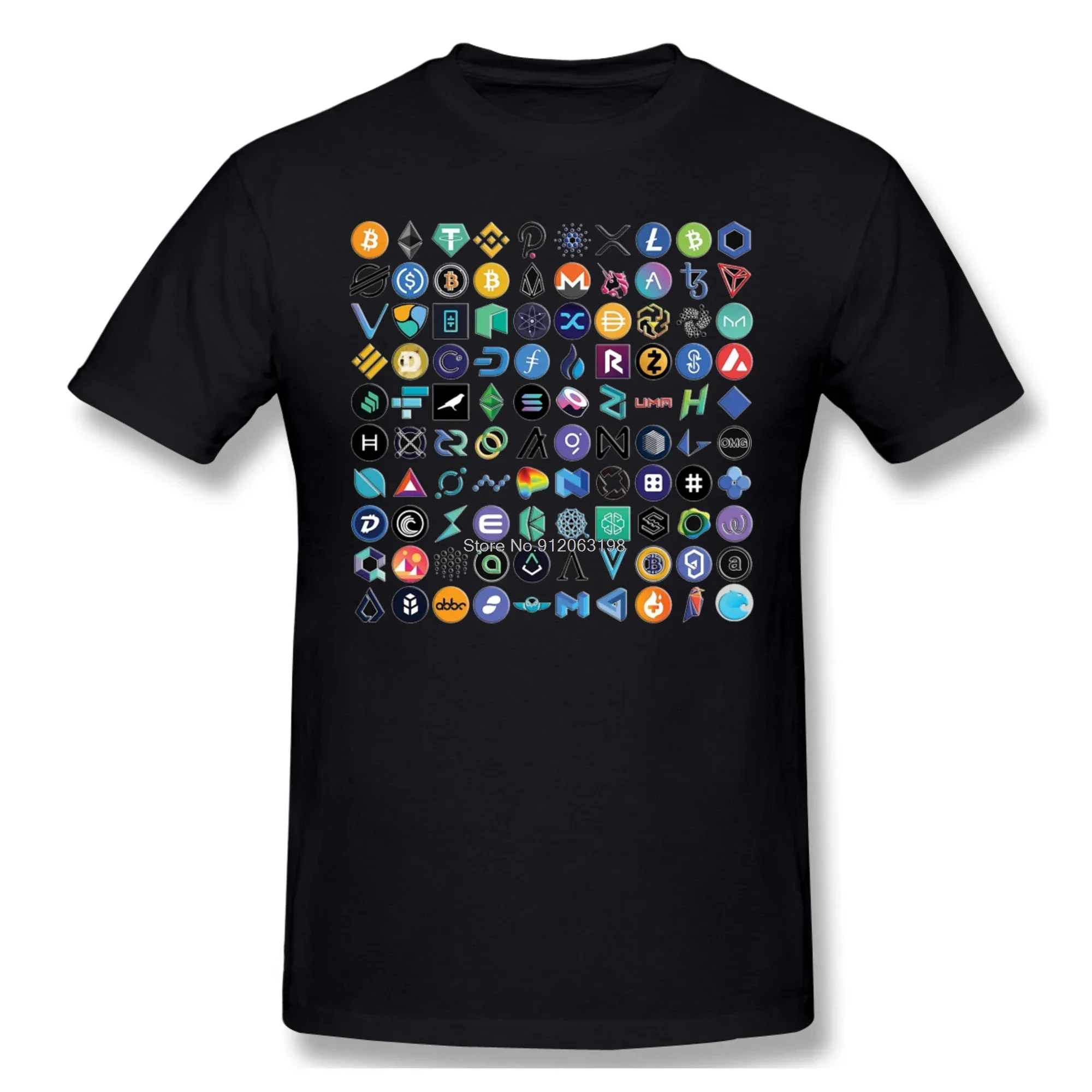

Want Crypto S 3D On Black Fashion TShirt Design Chainlink Coin Bitcoin Cryptocurrency Cotton Shirts Men T-Shirt Tees Streetwear