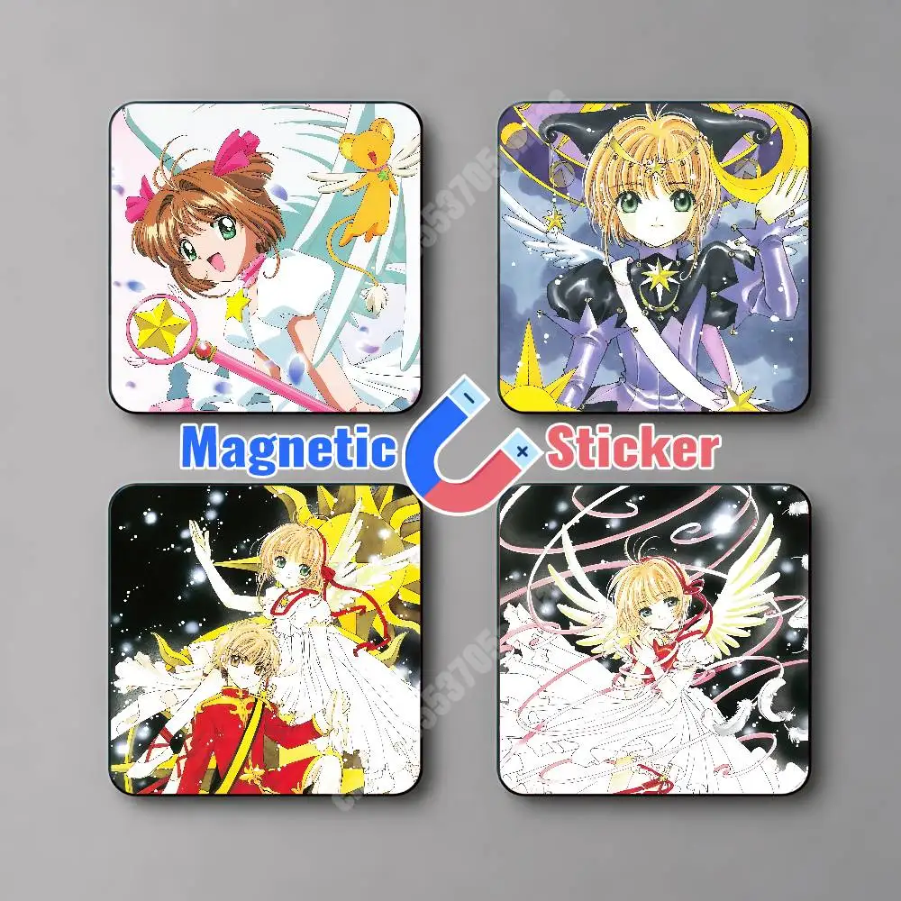 C-Cardcaptor S-Sakura Kinomoto Magnetic Sticker Reflective Fridge Decal for Metal Surfaces Magnet Sign