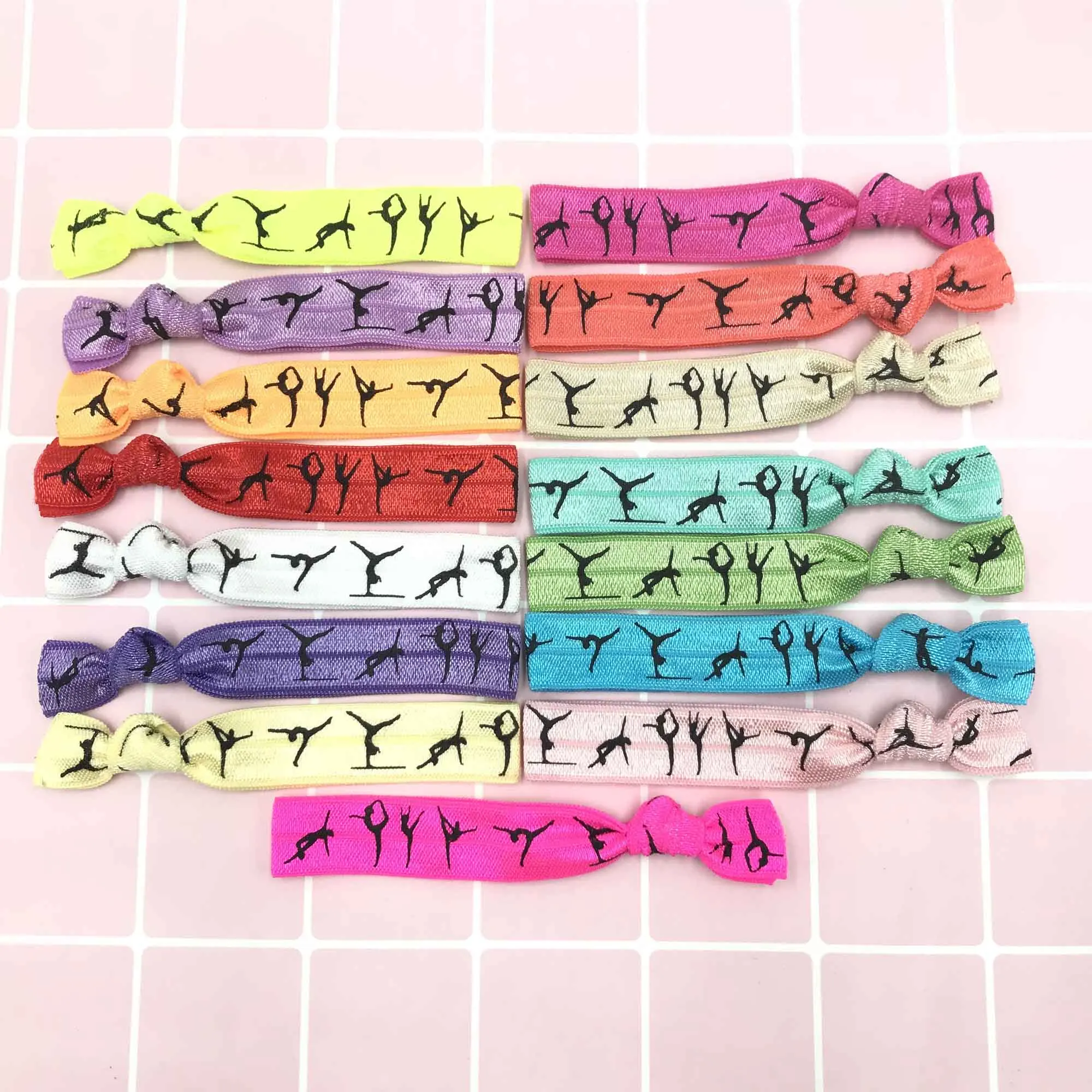 150pcs Gymnastics Elastic Hair Band Wholesale Sports Ponytail Holder Rubber Tied Band Assorted Colors Party Bracelet Wristband