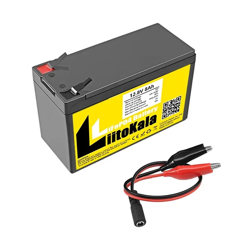 LiitoKala 12V 8Ah LiFePo4 Rechargeable 26700 Battery Pack 4000+ Cycles Lithium Battery for Solar Power Lighting Built-in BMS