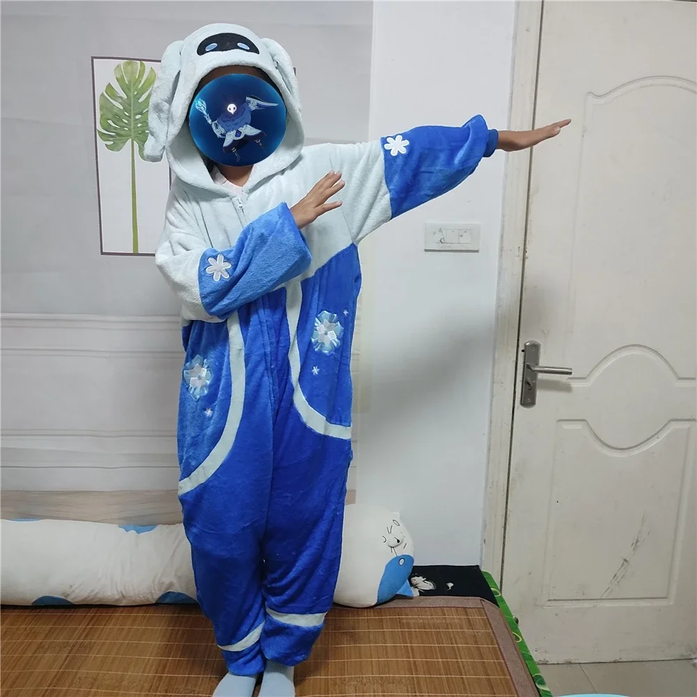 Game Genshin Impact Abyss Mage Pajamas Jumpsuits Winter Flannel Plush Adult Cartoon Halloween Cosplay Costume Kigurumi Prop