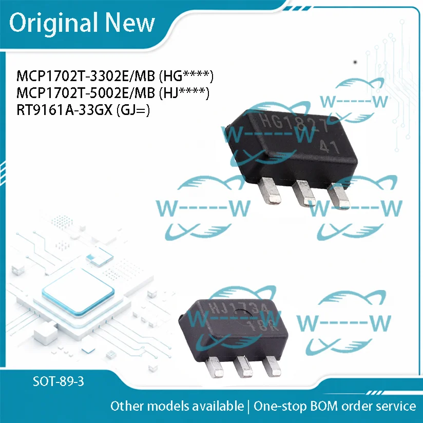 10-50PCS) MCP1702T-3302E/MB HG MCP1702T-5002E/MB HJ RT9161A-33GX GJ= MCP1702T-3302E MCP1702T-5002E MCP1702 RT9161A IC CHIP