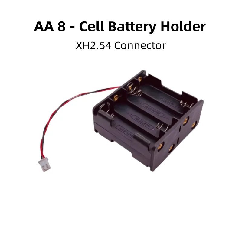 8-Cell Battery Holder, 12V Battery Holder, AA Double-Layer Series, With XH2.54-2P Terminal Wire Battery Seat