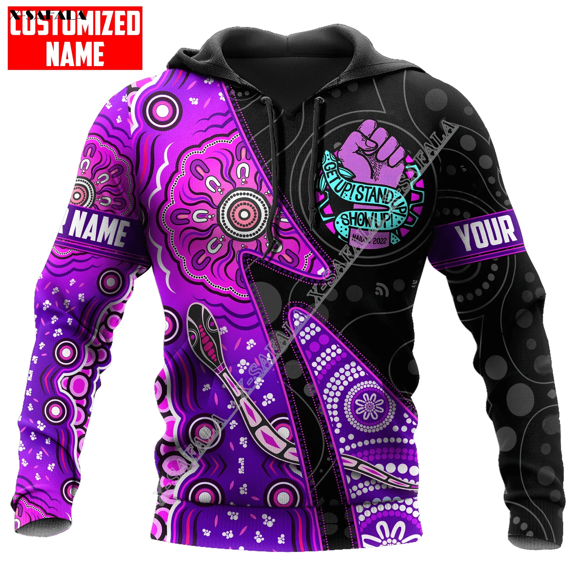 

Naidoc Day Australia ABORIGINAL Flag 3D Print Men's Hoodie Jumper Hooded Jersey Tracksuits Shirt Sporty Breathable Smooth