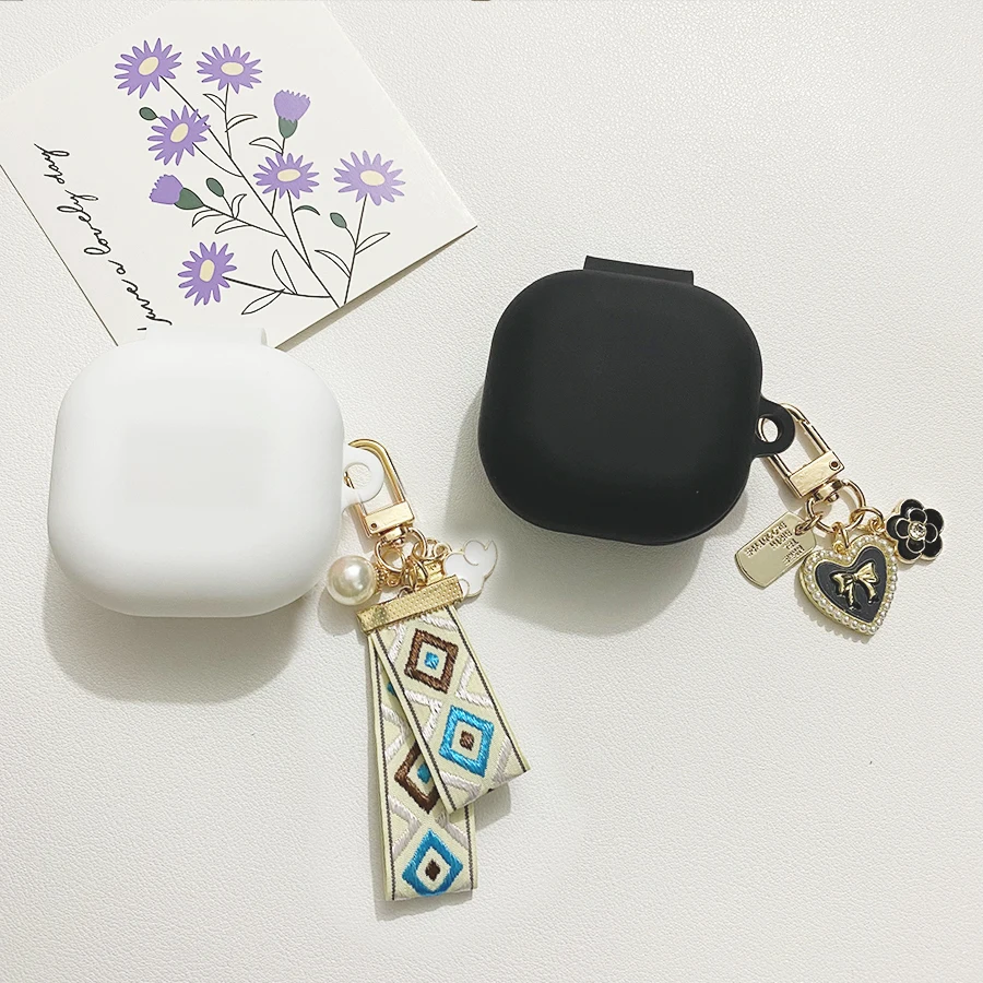 ل ATH-CKS50TW2 حافظة موضة زهرة قلادة الحبل/لطيف الدب سماعة سيليكون غطاء ل ATH-CKS50 TW2 غطاء