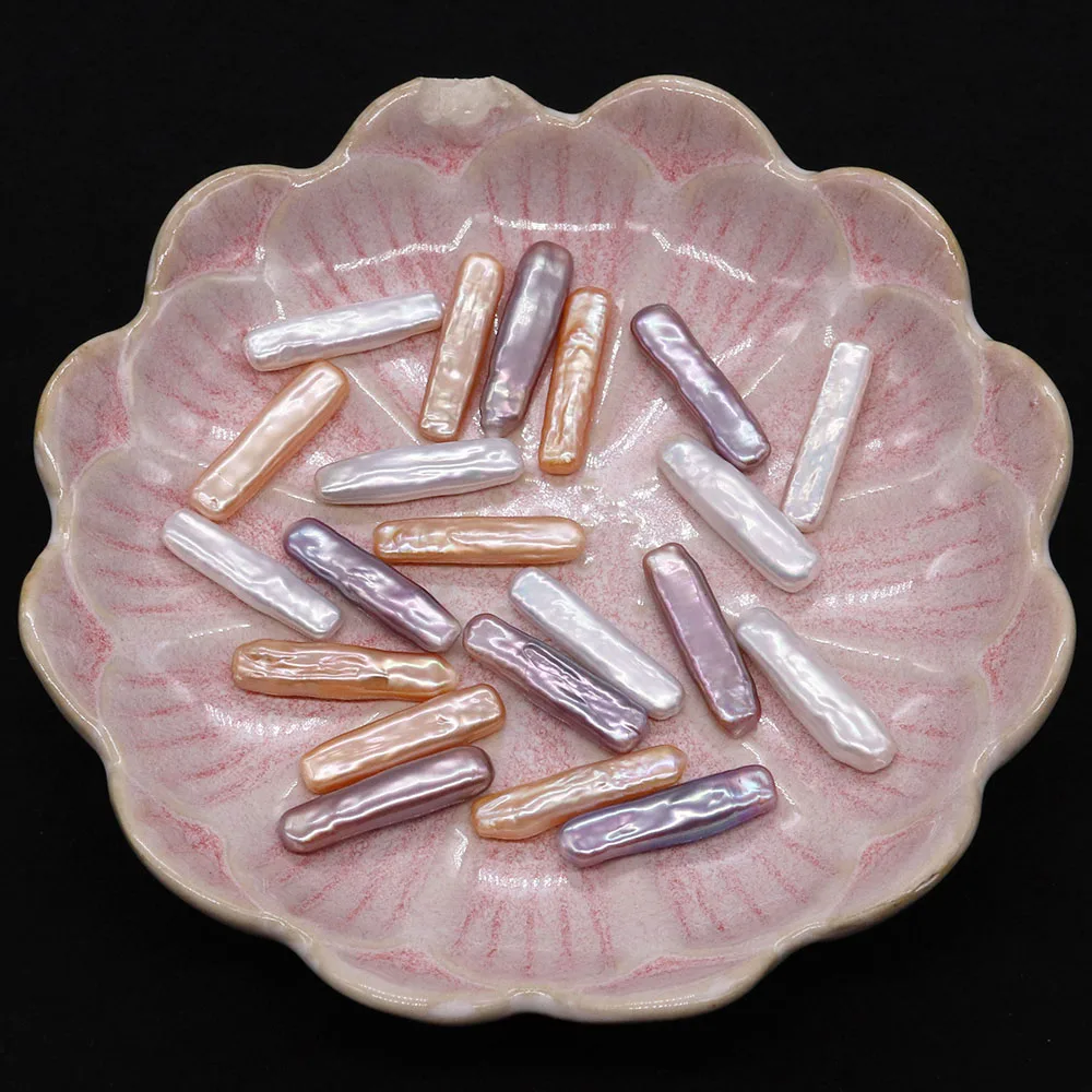 الملونة لؤلؤ المياه العذبة الطبيعية شريط طويل على شكل غير مسامية فضفاض الخرزة مجوهرات الإكسسوار DIY بها بنفسك الإبداعية قلادة المواد