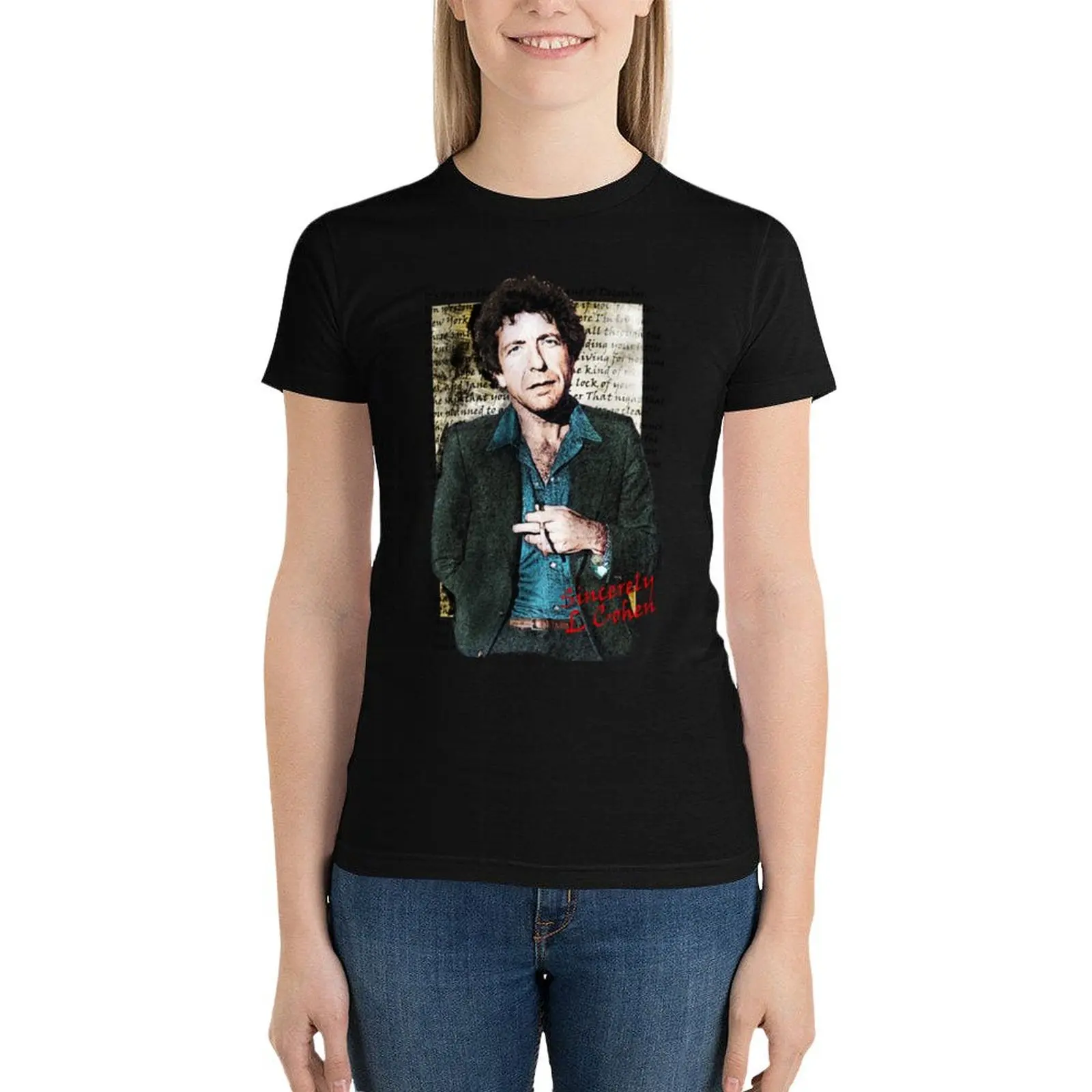 Leonard Cohen Famous Blue Raincoat T-Shirt lady clothes anime clothes oversized workout shirts for Women