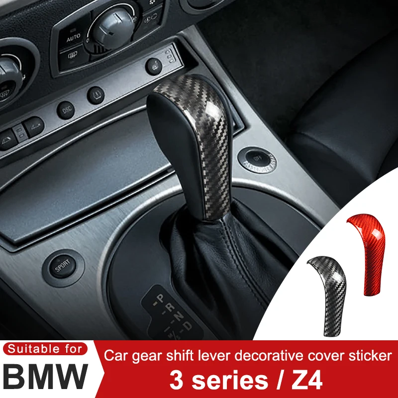 

For BMW 3 Series Z4 Car Gear Shift Lever Head Cover Decorative Sticker Real Carbon Fiber Interior Modification Accessories
