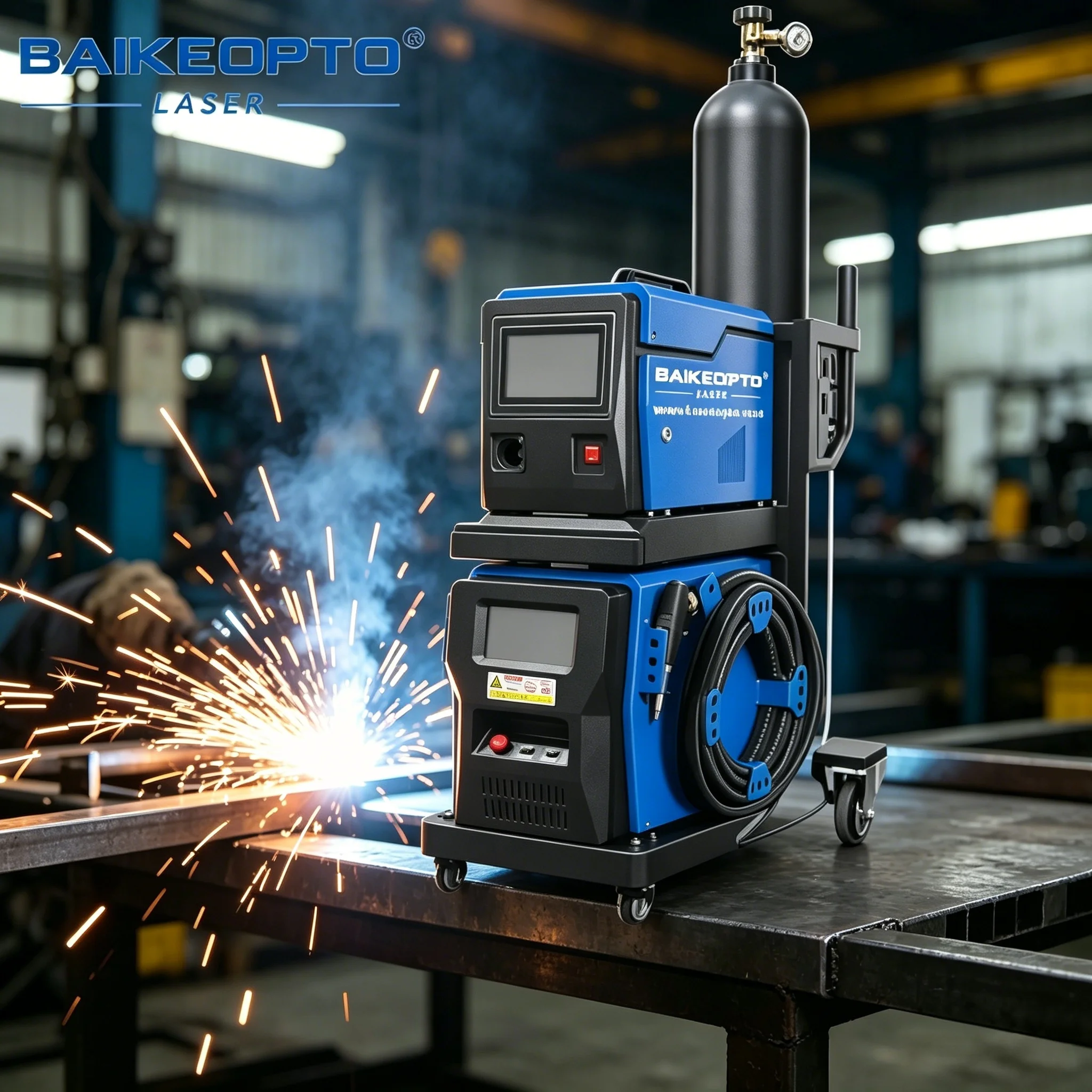 Baikeopto Zhibo 5 in 1 Handheld Fiber Laser Welder 800W 1200W 1500W Dual Wobble Single Wire Feeder Cleaner Cutter