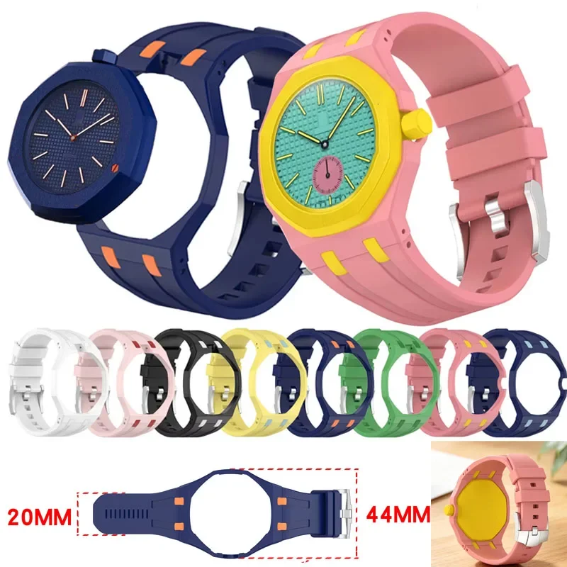2-in-1-PC-Gehäuse + Silikonarmband für Swatch X AP Royal Pop Taschenuhr-Umbau zum Armbanduhren-Integrationszubehör