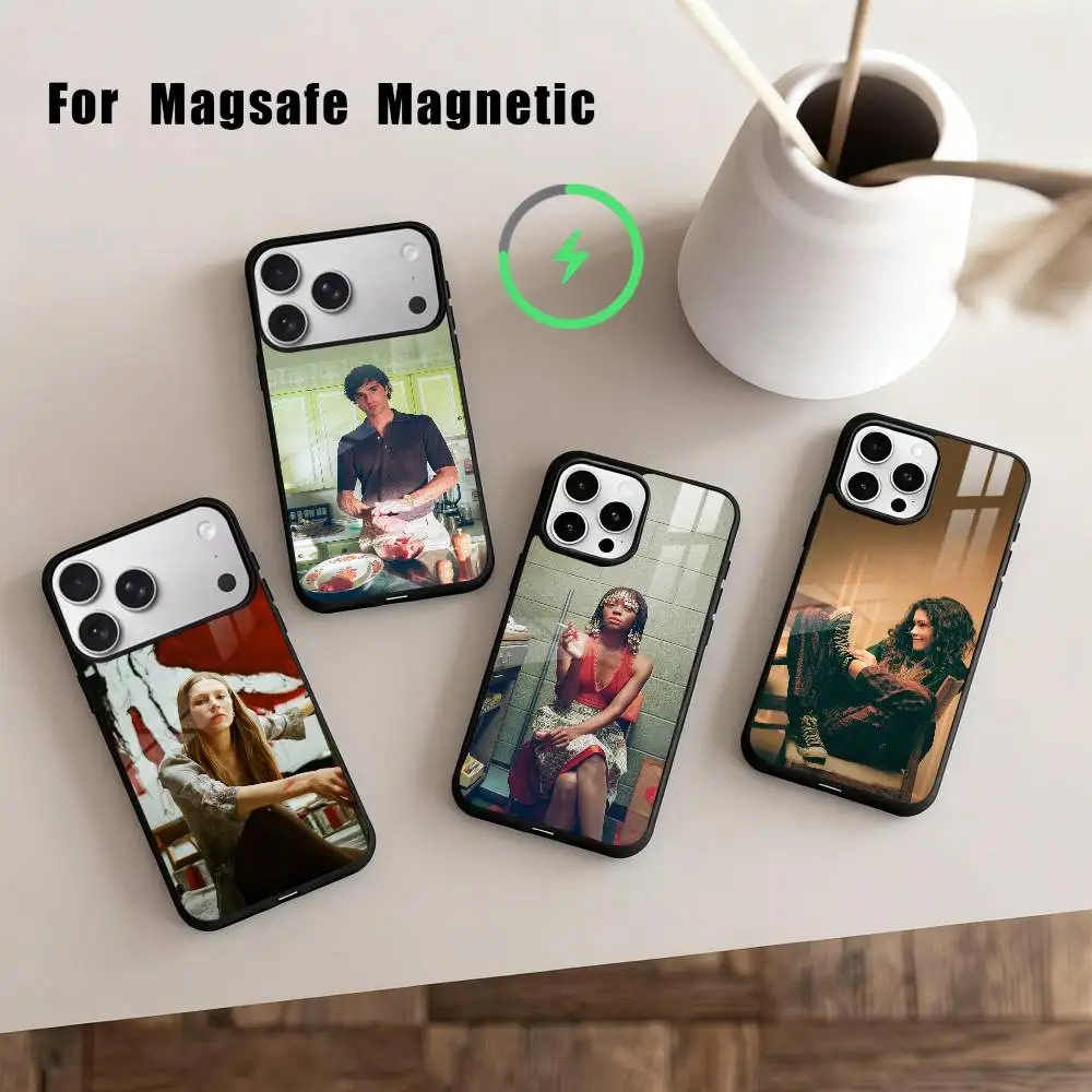 

E-Euphoria A-American TV S-series Phone Case For iPhone 17,16,15,14,13,12,Plus,Pro,Max for Magsafe Magnetic Wireless Charging