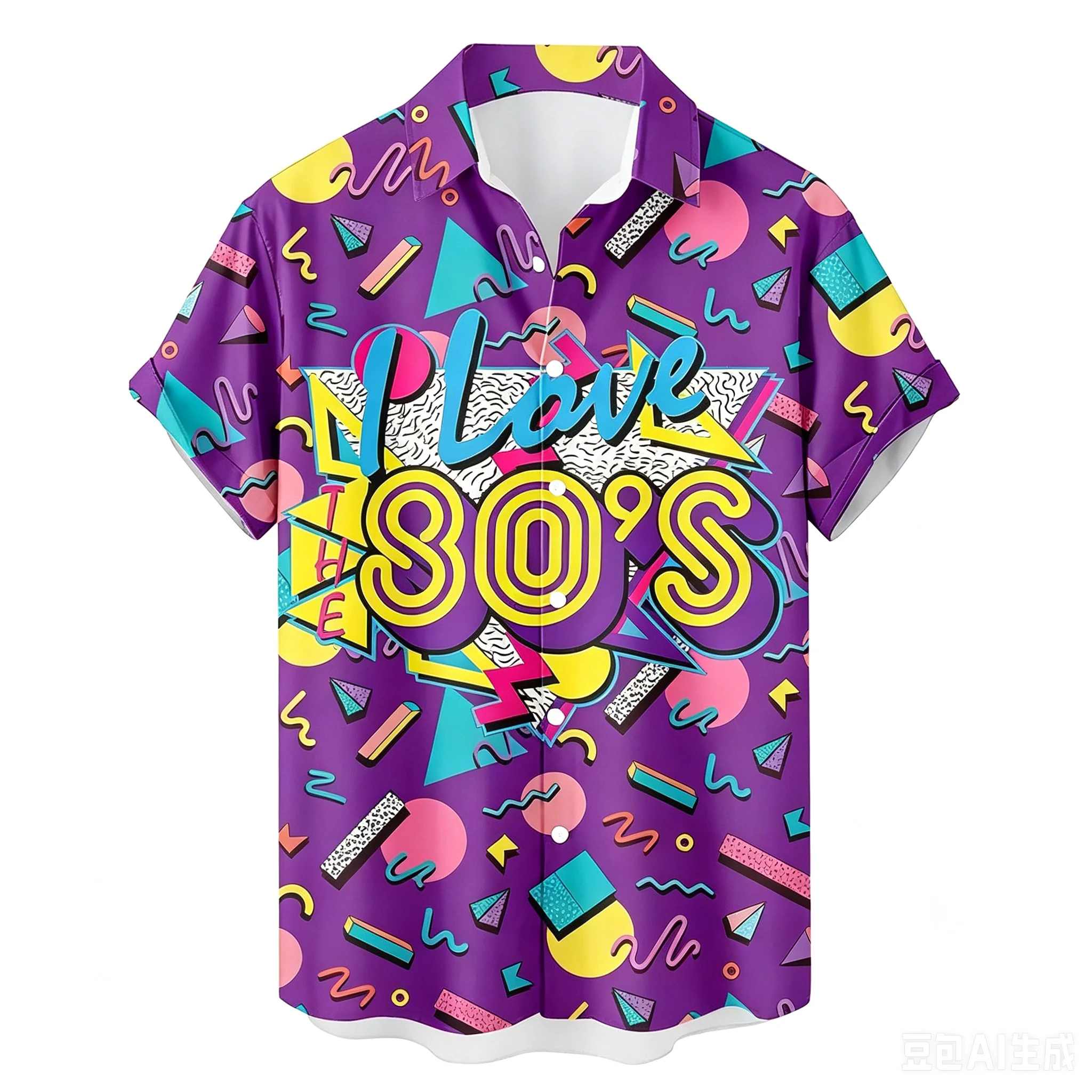 Kemeja Kasual Pria Retro 80-an - 3D Printing Rock ulasan dan harga