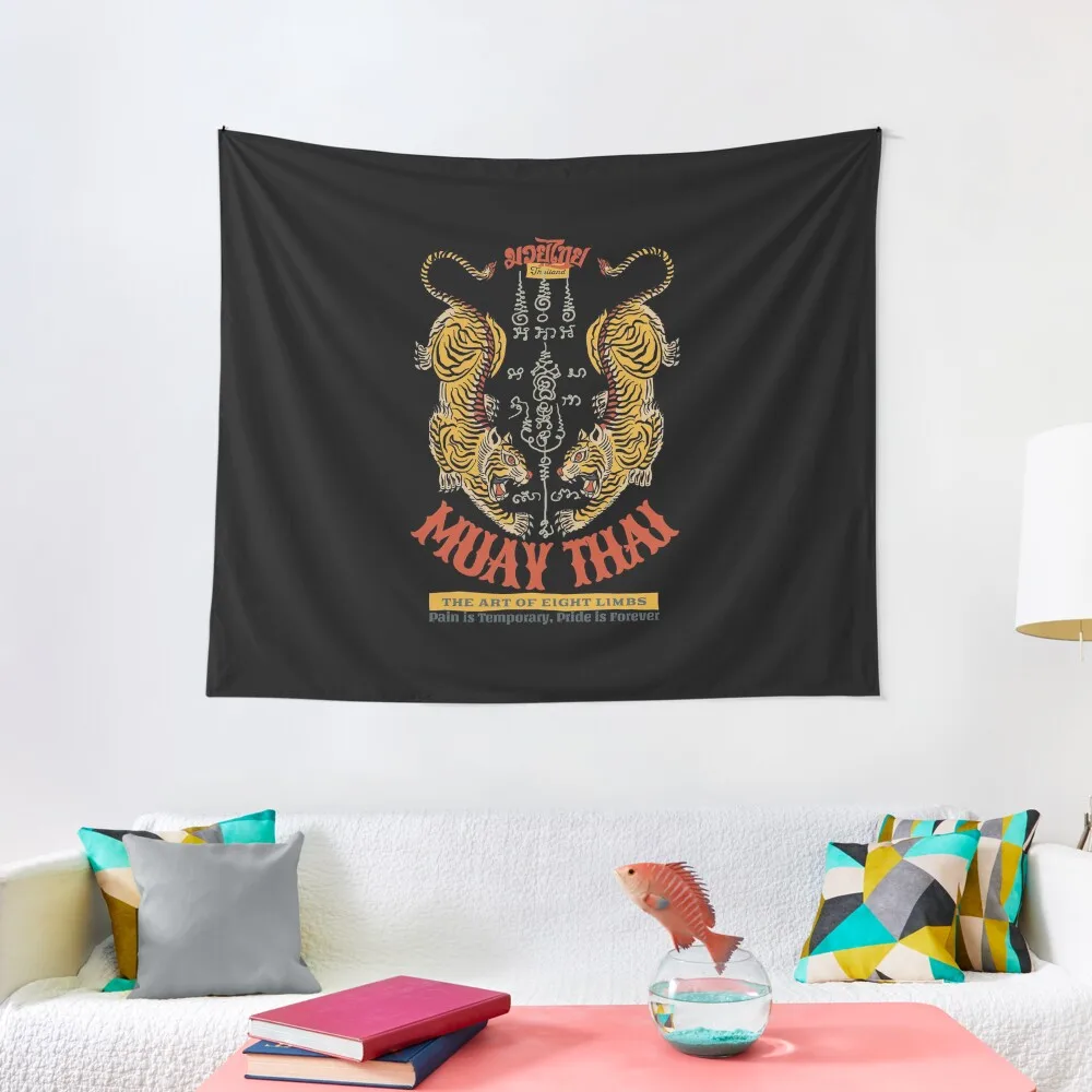 

Classic Muay Thai Tiger Tattoo Tapestry Decorative Paintings Aesthetic Home Decor Things To Decorate The Room Tapestry