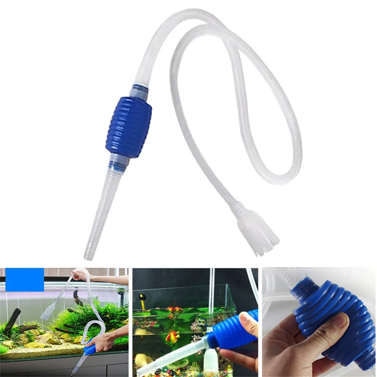 Aquarium Fish Tank Vacuum Water Change Siphon Gravel Suction Pipe Filter Fish Tank Water Change Pump Tools Filters