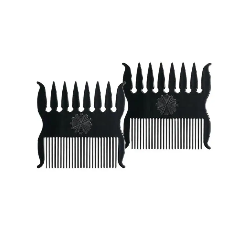 1Pcs Plastic 2-in-1 Rotatable Men Oil Head Styling Combs Dual Tooth Detangle Comb Bristle Hair Fade Brush For Salon Barber Tool
