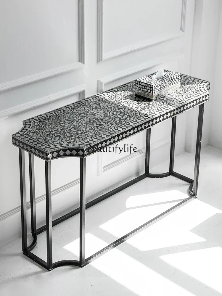 

LD33Shell Xuanguantai Light Luxury Retro Small Narrow Table Wabi Silent Wind End View Platform