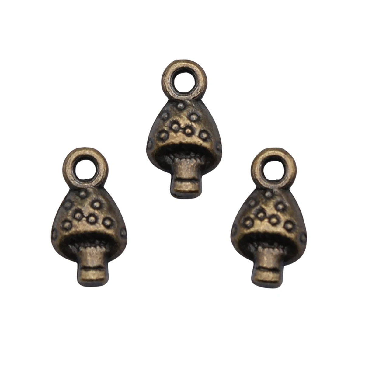 40pcs Mushroom Charms 13x7mm Antique Bronze Color Accessories For Jewelry Keychain Supplies