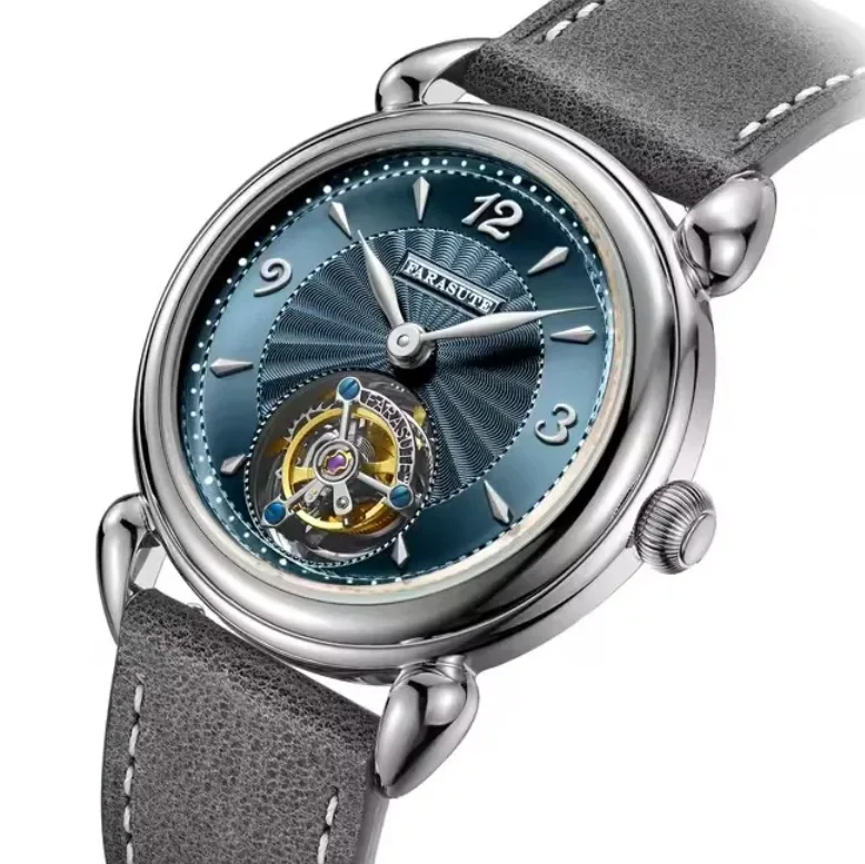 

Мужские часы FARASUTE с турбийоном, роскошные механические наручные часы с ручным заводом, 37 мм, ультратонкие, с сапфировым стеклом и циферблатом с эффектом солнечных лучей
