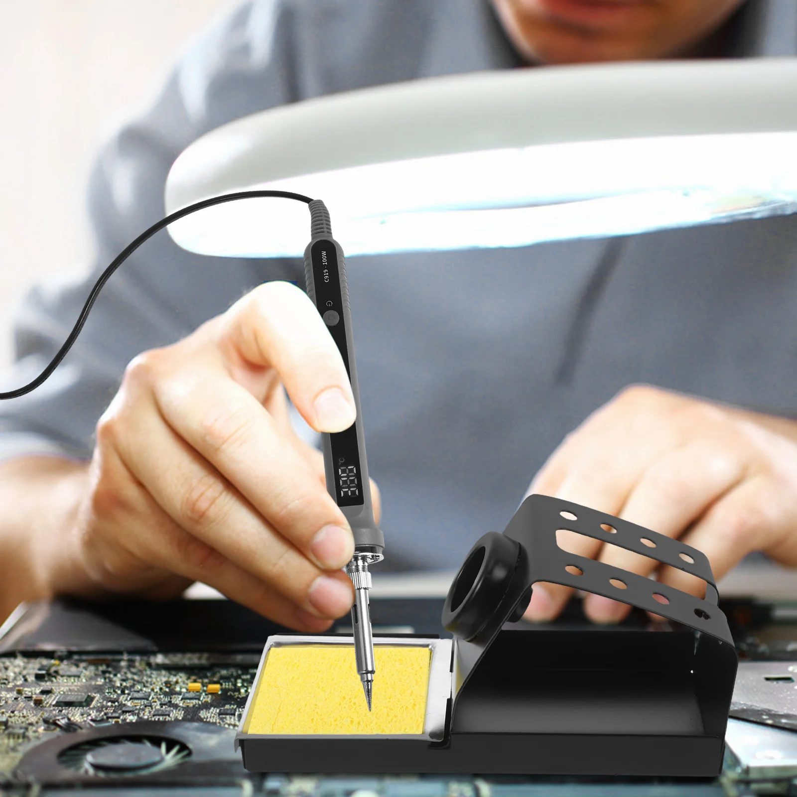 30 Uds limpiador de puntas de pistola para soldar esponja resistente a altas temperaturas 35x55mm Kit de esponja de soldadura de repuesto rectangular para soldadura