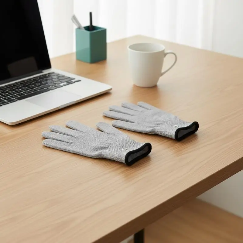 Electrotherapy Conductive Gloves 1Pair Silver Fiber Electrode Pads for TENS Massage Hand Recovery Physiotherapy UseHot