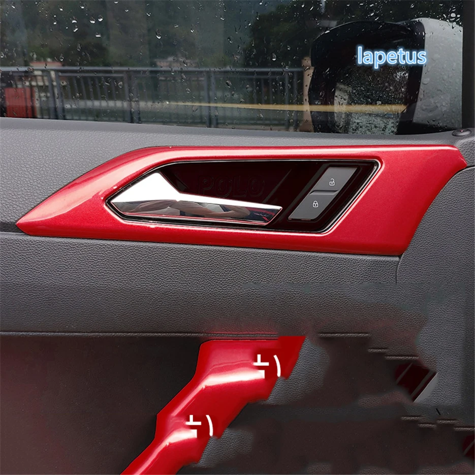 Inner Door Handle Catch Cover Trim Inserting Decal Panel 4PCS For VW Volkswagen Polo 2019 - 2023 Car Modification Accessories