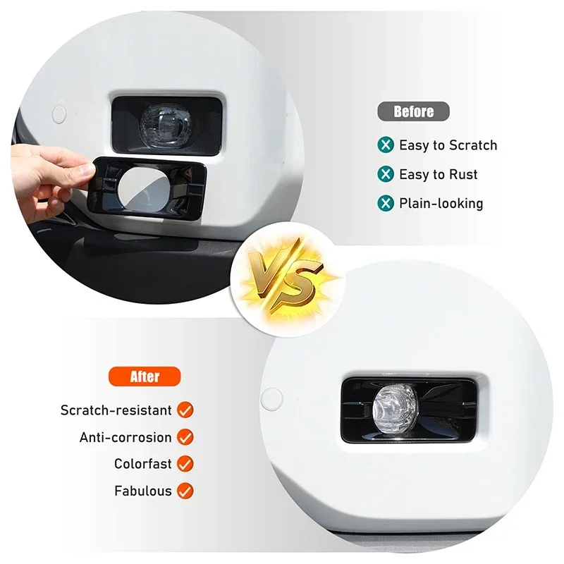 

ABS Car Front Fog Light Lamp Decoration Cover for Toyota Land Cruiser 250 Prado LC250 2024 Car Foglamp Exterior Accessories