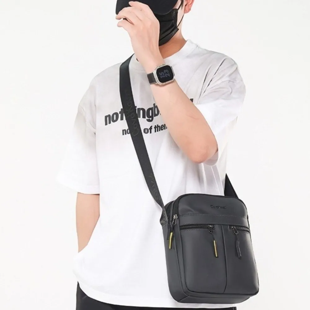 

Single Shoulder Men Shoulder Bag Multi-Pockets Multi-functional Business Messenger Bag Square Large Capacity