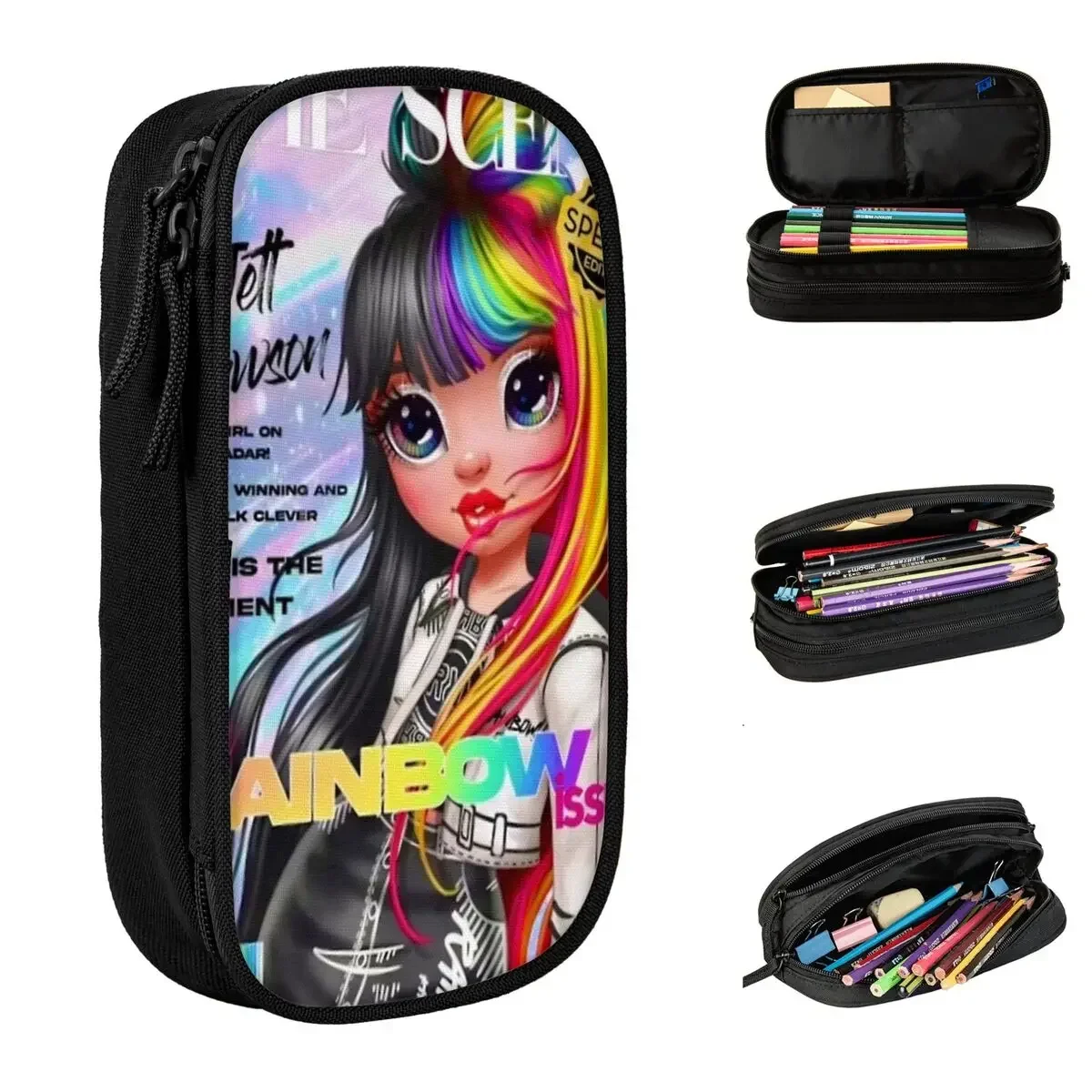 

Rainbow High Jett Dawson Pencil Cases Fashion Pen Holder Pencil Bags Student Big Capacity Students School Gifts Pencilcases