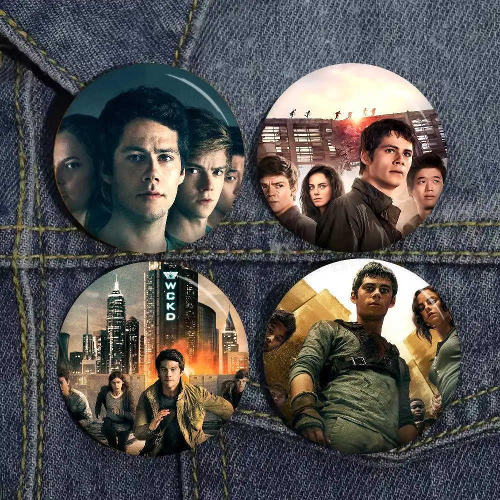 Movie Series The Maze Runner Photo Brooches Creative Round Badge Gifts Pins 32/44/58mm