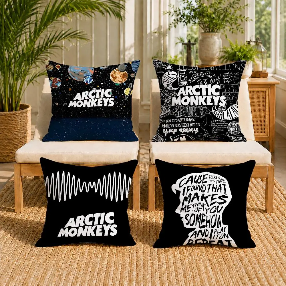 Rock Band A-Arctic Monkeys Cushion Cover Breathable Short Plush Pillow Case Wrinkle-Resistant Machine-Washable For Easy Care