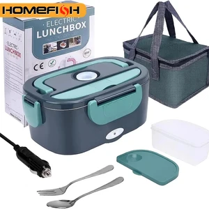 Homefish 1.5L 60W صندوق غداء كهربائي محمول أكثر تسخين طعام للسيارة أو المنزل - بطانة مانعة للتسرب 304 من الفولاذ المقاوم للصدأ أعلى 8 مبيعات حرارية للأغذية الساخنة - رقم 8