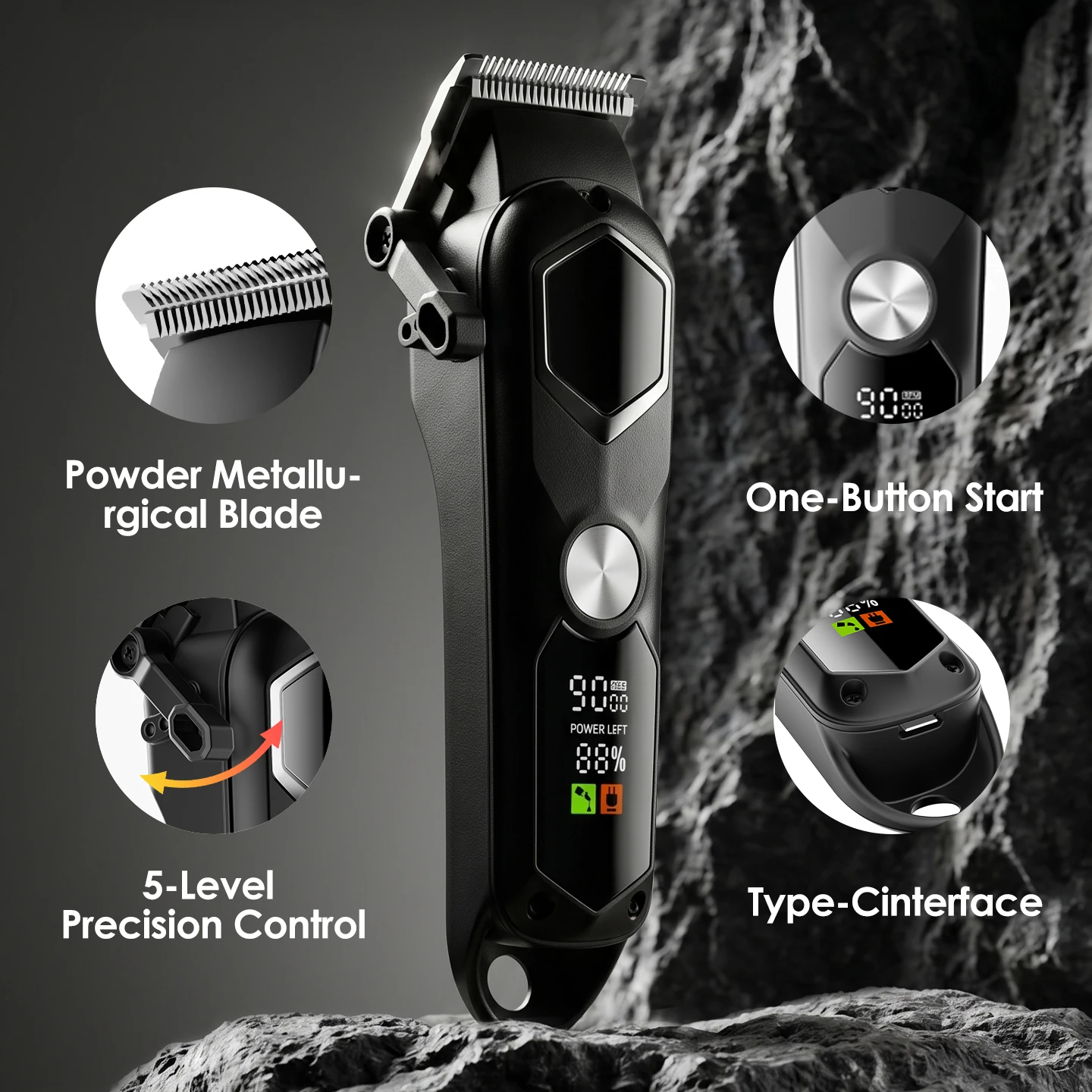 

OMUONE Electric Hair Clippers Men Professional kit USB Rechargeable Men's Barber Hair Cutting Machine Beard Trimmer For Men Kids