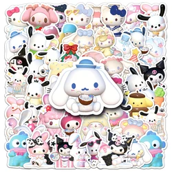 Pegatinas Kawaii 3D Sanrio para niños, calcomanías de Hello Kitty Pochacco, juguete DIY, nevera, teléfono, cuaderno, paquete de pegatinas de Graffiti lindo, 10/30/50 piezas