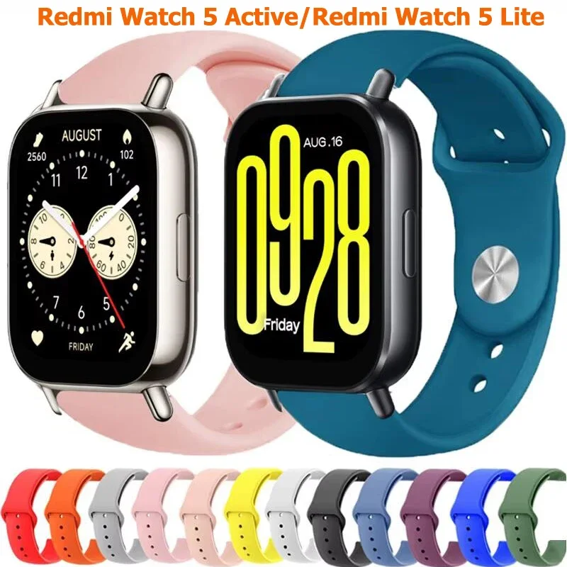 Силиконовый ремешок 22 мм для Xiaomi Redmi Watch 5 Active Sport Band для Redmi Watch 5 Lite Браслет Correa 20 мм Ремешок для часов Ремень