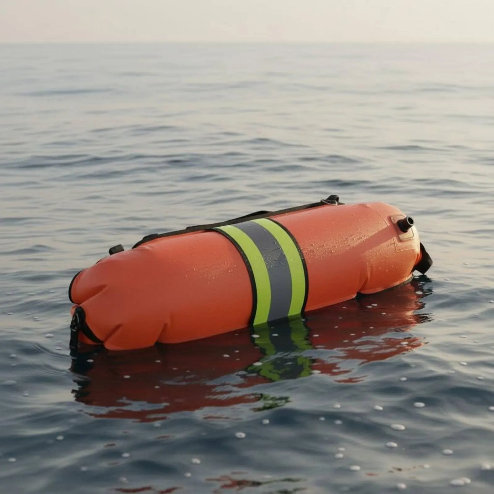 Freediving Safety Buoy Reflective Strip Rescue Warning Buoy Inflatable Tow Buoy High Visibility Inflatable Swim Buoy for Sea