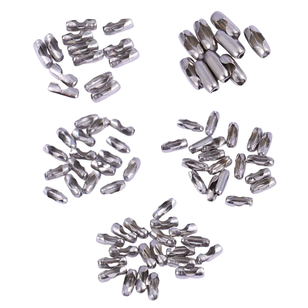 

200pcs Stainless Steel Bead Chain Connector Ball Chain Connector Clasps DIY Jewelry Accessories (15mm+2mm+24mm+30mm+40mm, 40