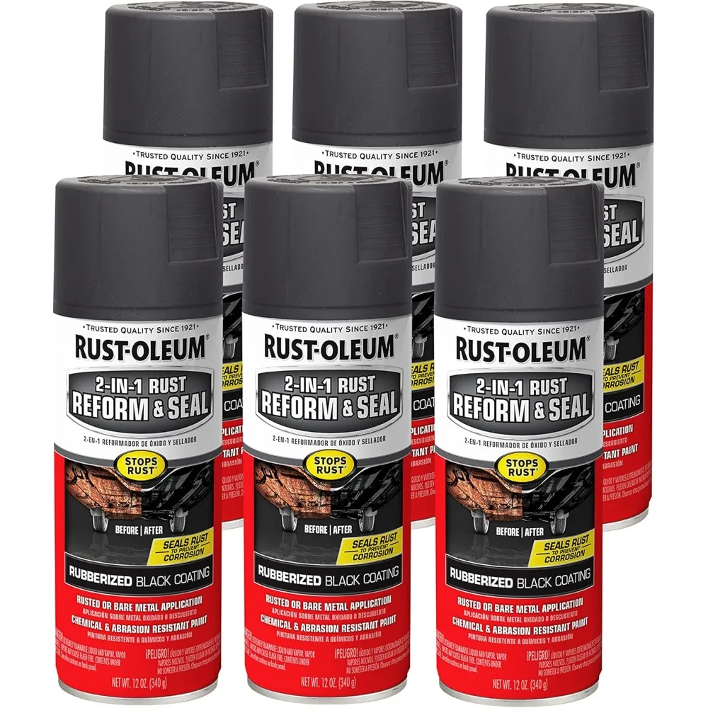 

2 в 1 преобразователь ржавчины и уплотнитель спрей плоский черный 12 унций антикоррозийное защитное покрытие для автомобильных металлических поверхностей