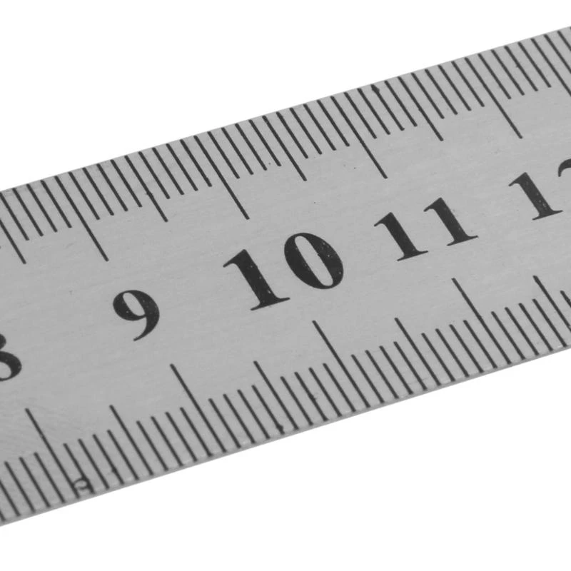 30CM 12"Steel Stainless Pocket Metric Metal Ruler Measurement Double Sided
