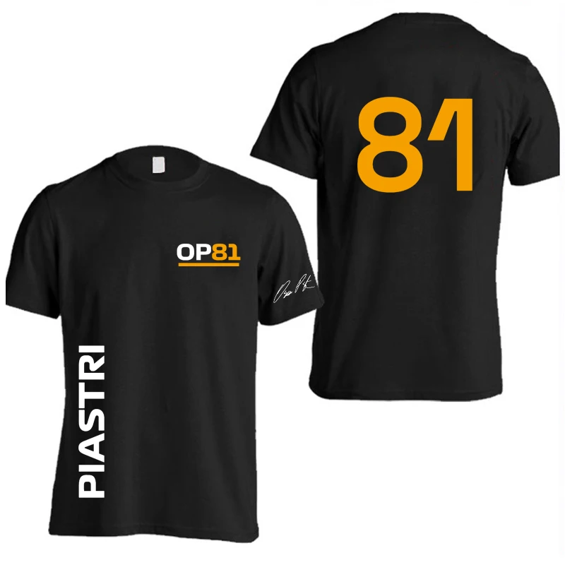 أوسكار بيستري 81 سائق شعار فريق السباق الرجال تي شيرت الصيف قصيرة الأكمام النساء تي شيرت 100% القطن موضة زوجين الملابس
