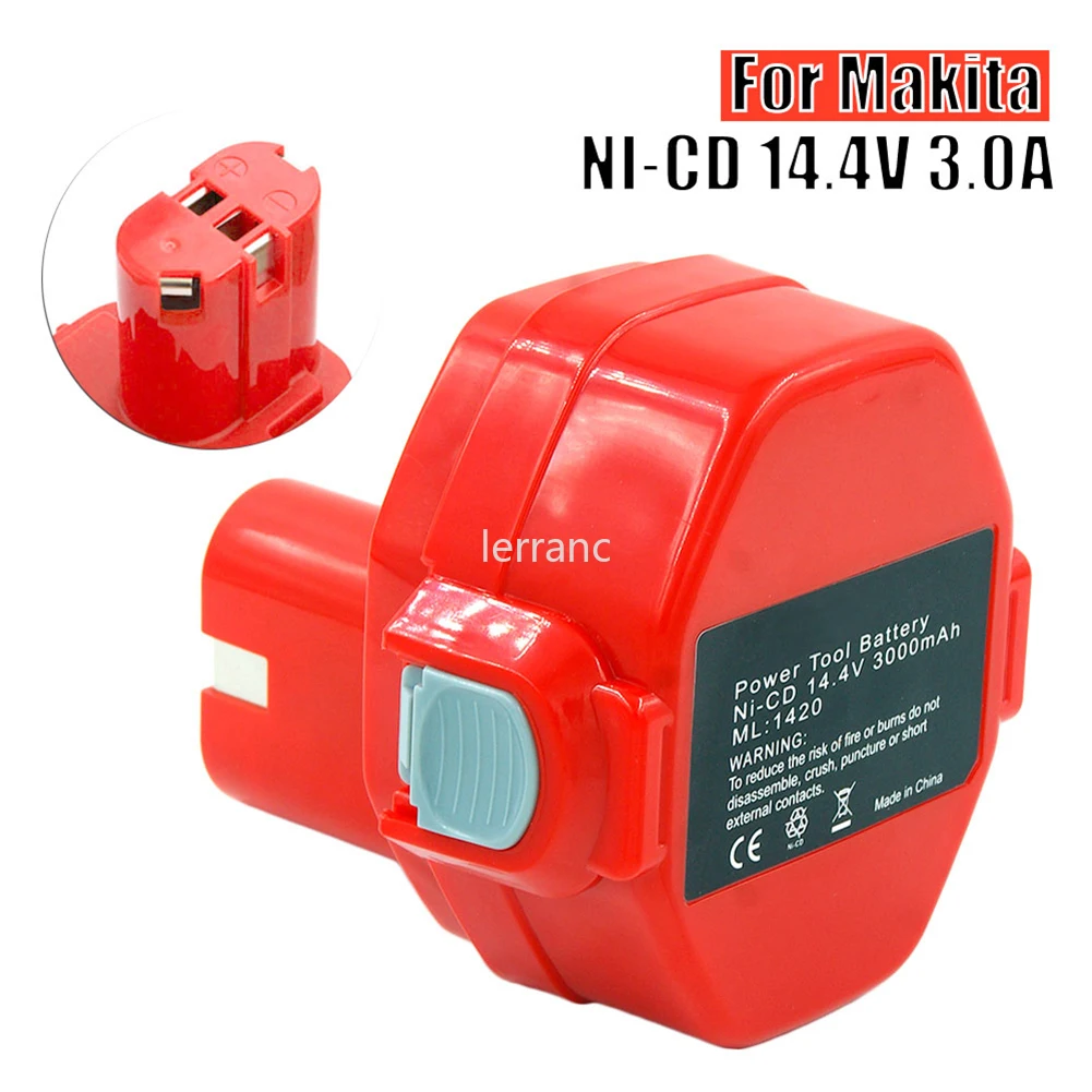 14.4V 3000mAh Ni-CD Power Tools Rechargeable Battery Pack for Makita Cordless Drill PA14 1433 JR140D 1420 6280D 6281D  6333D