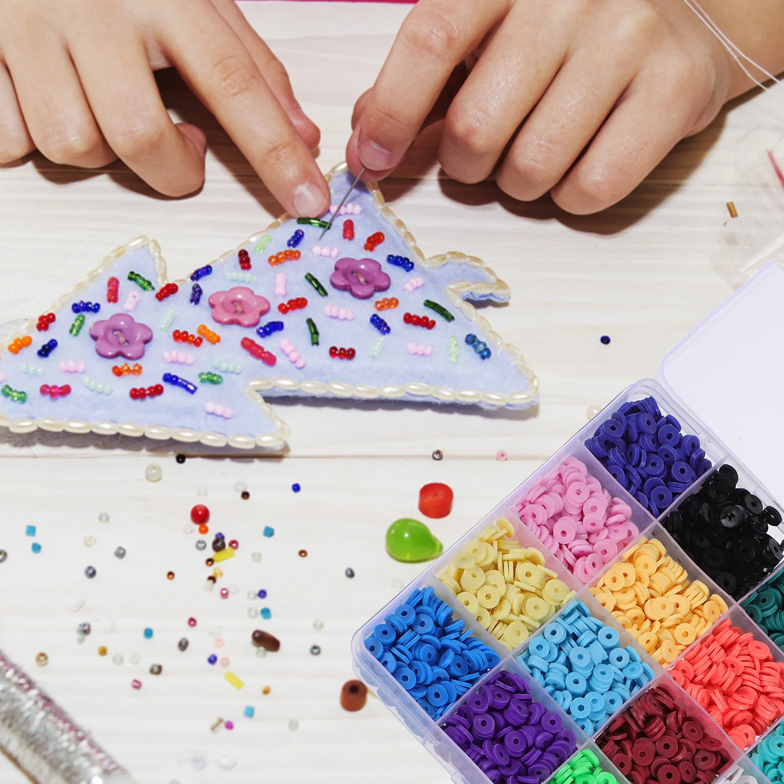 1 مجموعة 1 مجموعة الطين الخرز سوار صنع عدة مجوهرات Diy بها بنفسك اكسسوارات بوليمر كلاي حبة مجموعة ل أساور الخرز الحرفية أطقم #2