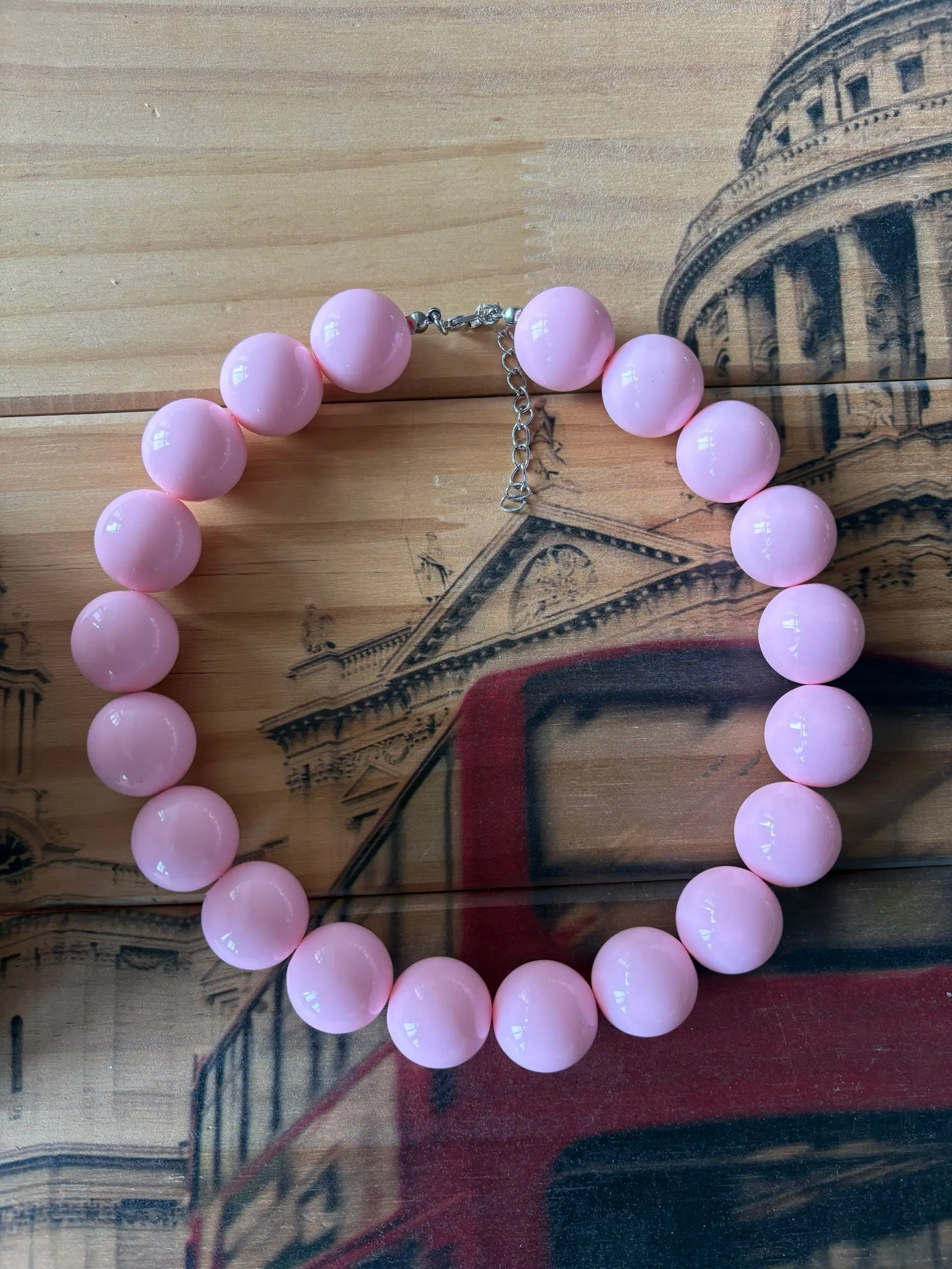 20mm Bright Large Chunky Bubblegum Beads Statement Necklace Fashion Women Hawaii Jelly Color Sexy Acrylic Choker Necklace Gift