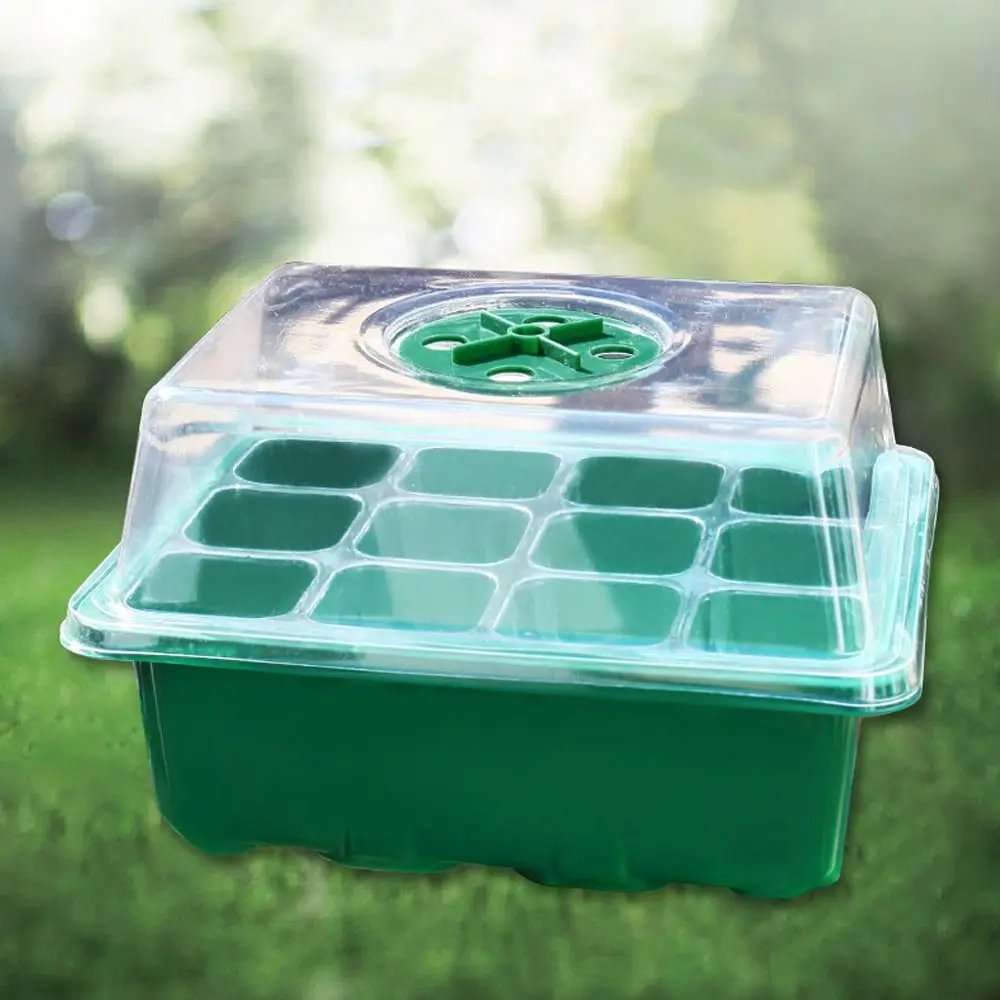 6/12 Grids Samen Starter Tablett mit Belüftungsloch Mini Gewächshaus Pflanze Keimung Basis Samen Wachsende Anbau Pflanzbox