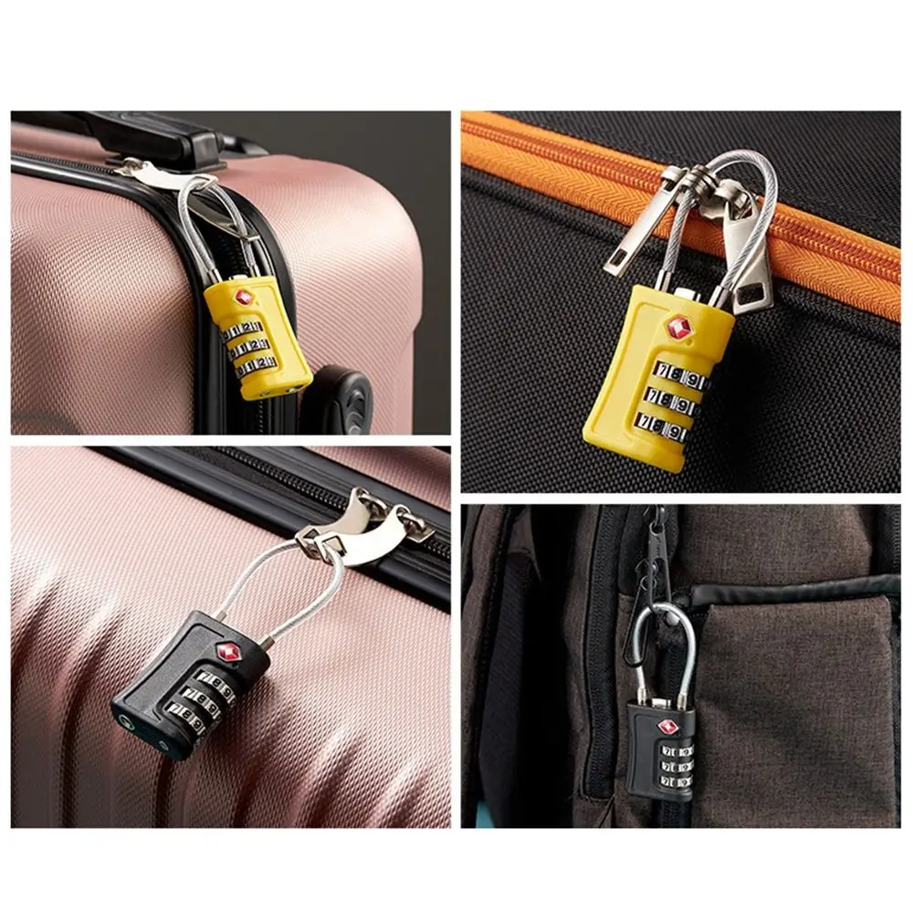 Security Tool Cabinet Locker TSA Customs Code Lock Luggage Password Lock Contrast Color Padlock 3 Digit Combination Lock - view 3